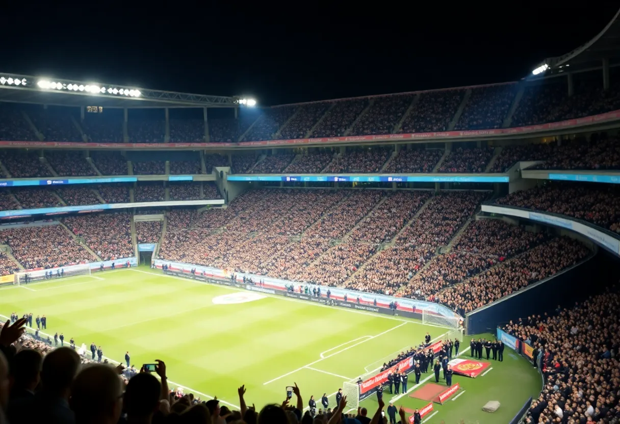 Memorial service for Charlie Kirk at State Farm Stadium with large crowd