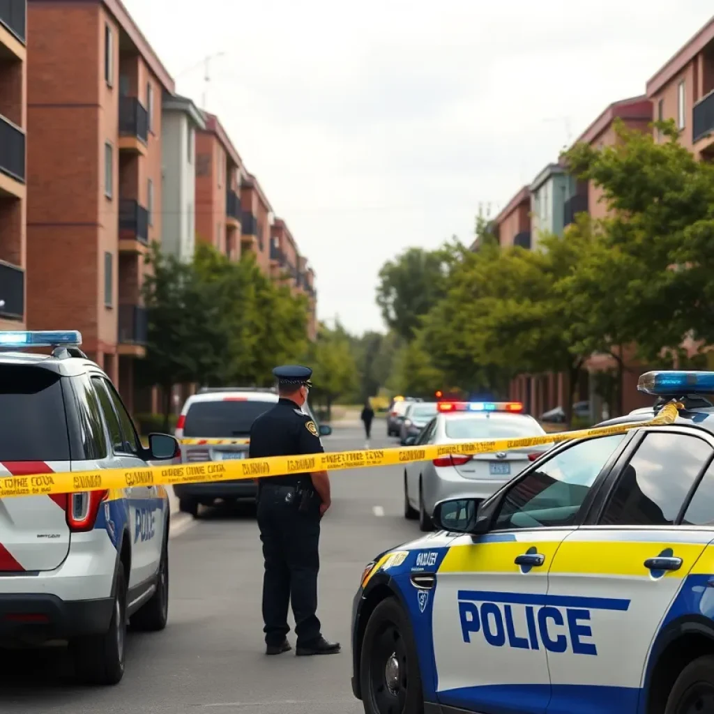 Police officers at the scene of a crime investigation in Newberry
