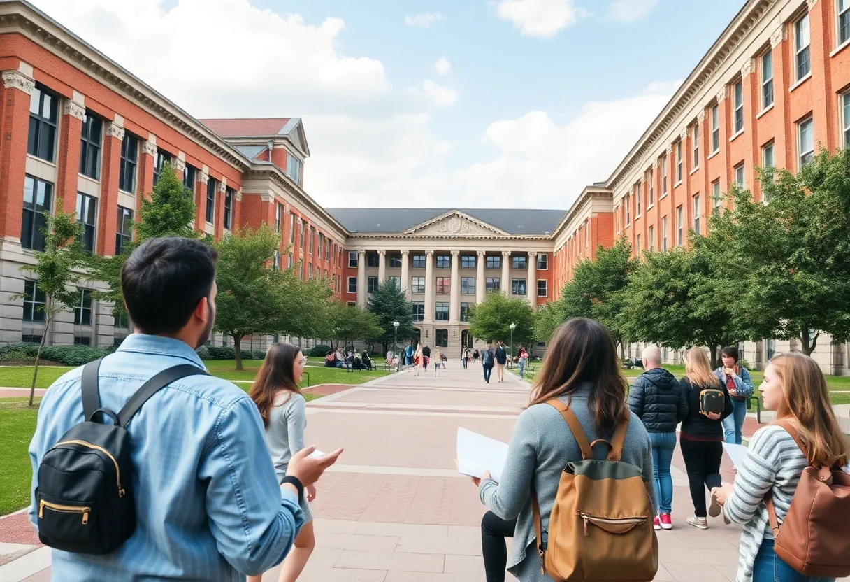 View of Northwestern University campus highlighting academic buildings.