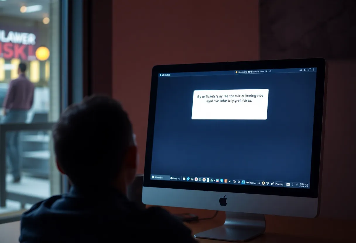 User facing TicketMaster Error 401 on computer screen