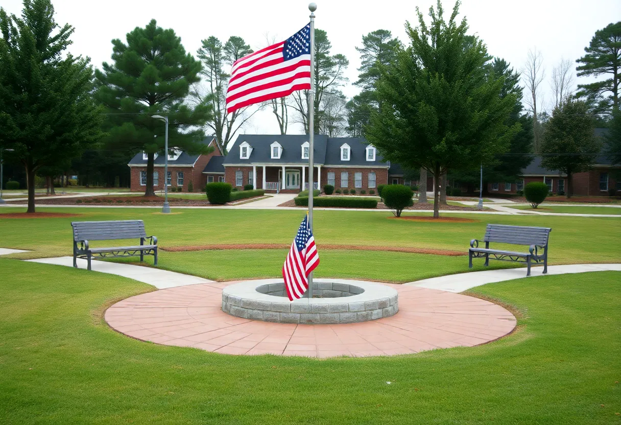 Peaceful park in Chapin, SC for community remembrance.