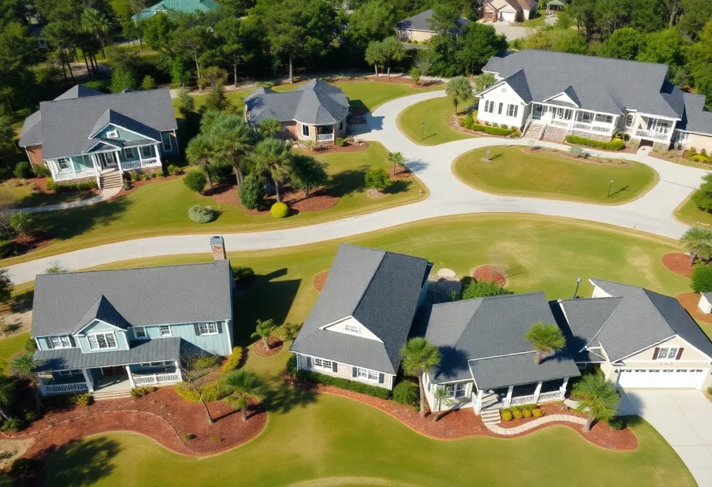Various architectural styles of homes in Chapin SC golf community