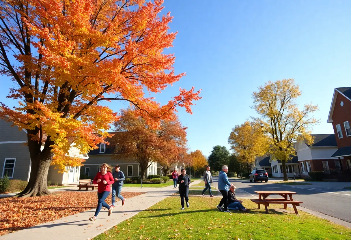 People enjoying the sunny weather in Chapin SC during fall
