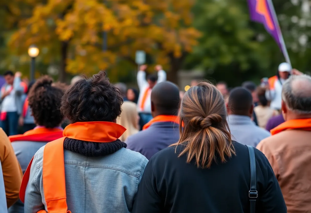 Unity and support for Mayor Koon with purple and orange colors.