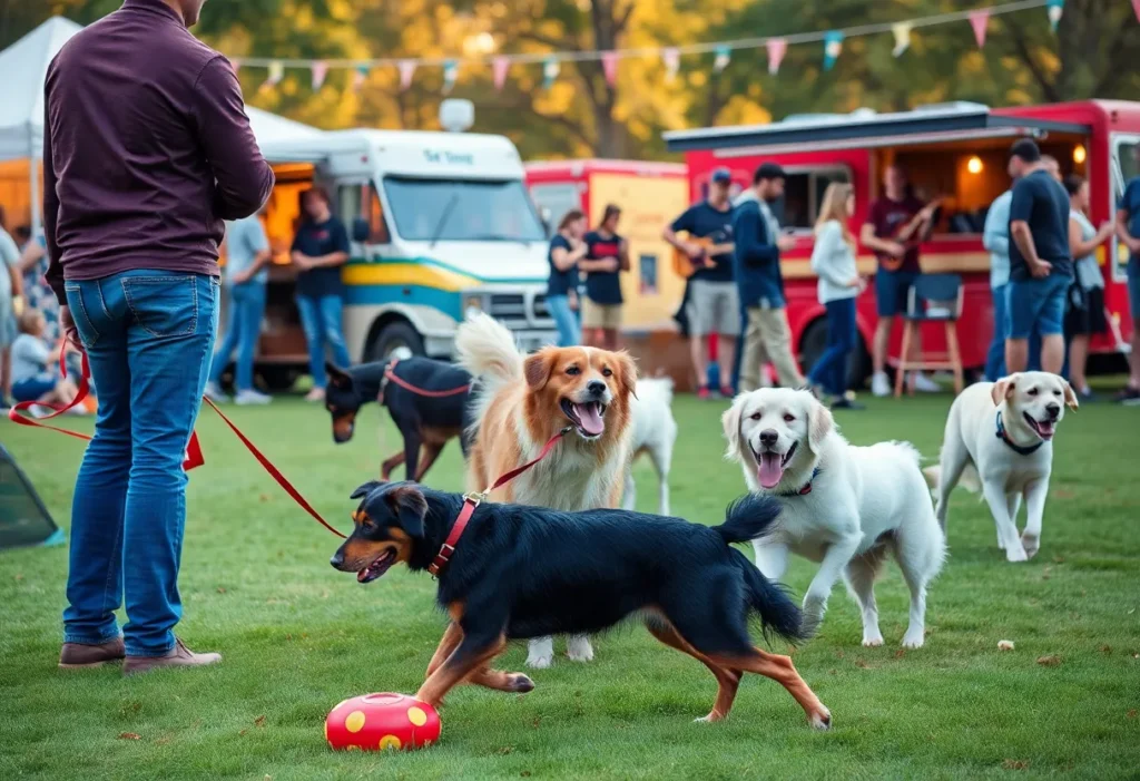 Dogs and owners at the Fall Fido Festival in Chapin