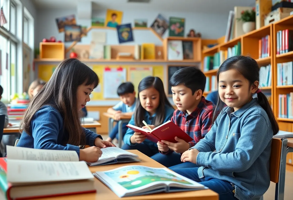 Engaged students in a classroom setting representing positive educational leadership