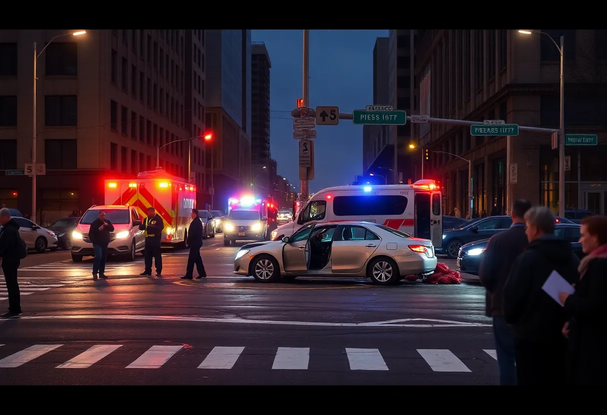 Emergency services on the scene of a car crash in Myrtle Beach