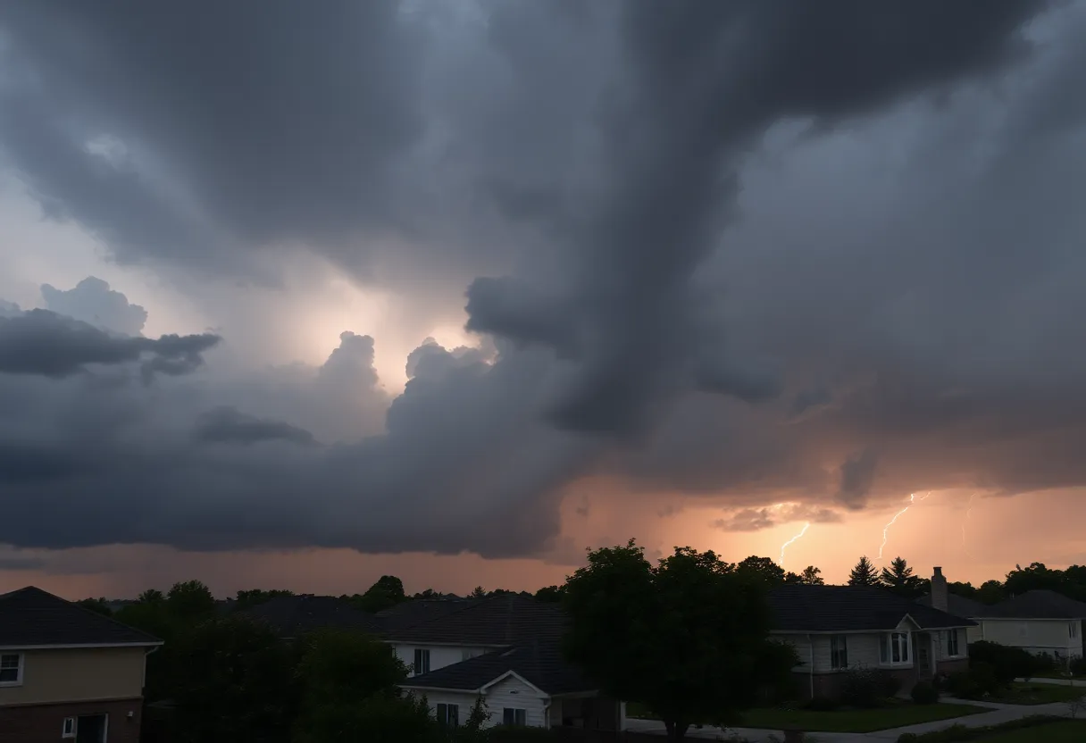 Dark storm clouds over Chapin SC indicating severe weather