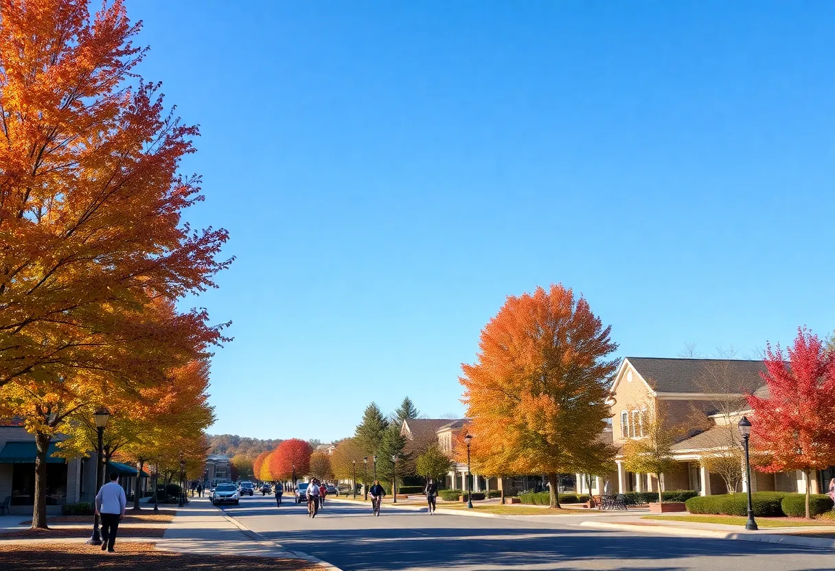 View of Chapin, SC on a warm November day with clear skies