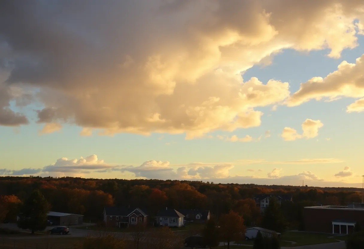 Warm November weather in Chapin, South Carolina with cloudy skies.