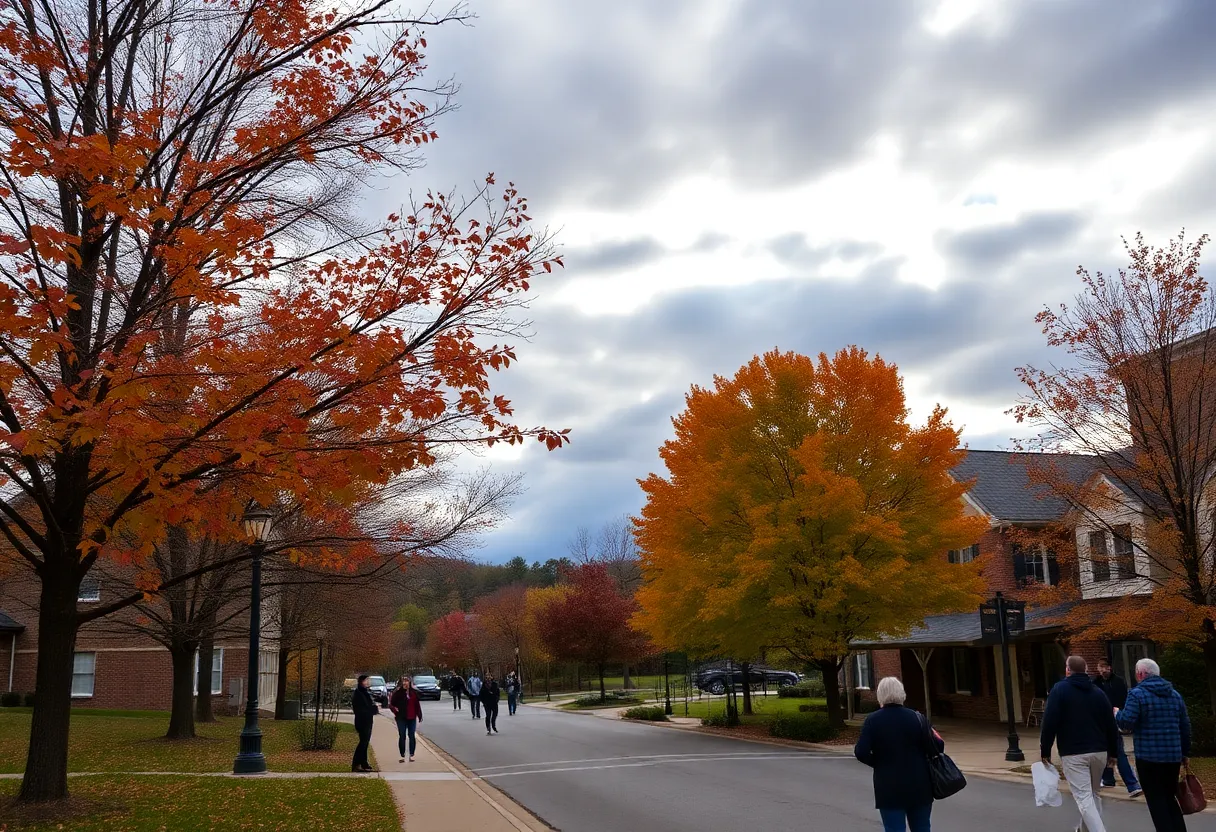 Autumn scene in Chapin SC with chilly weather