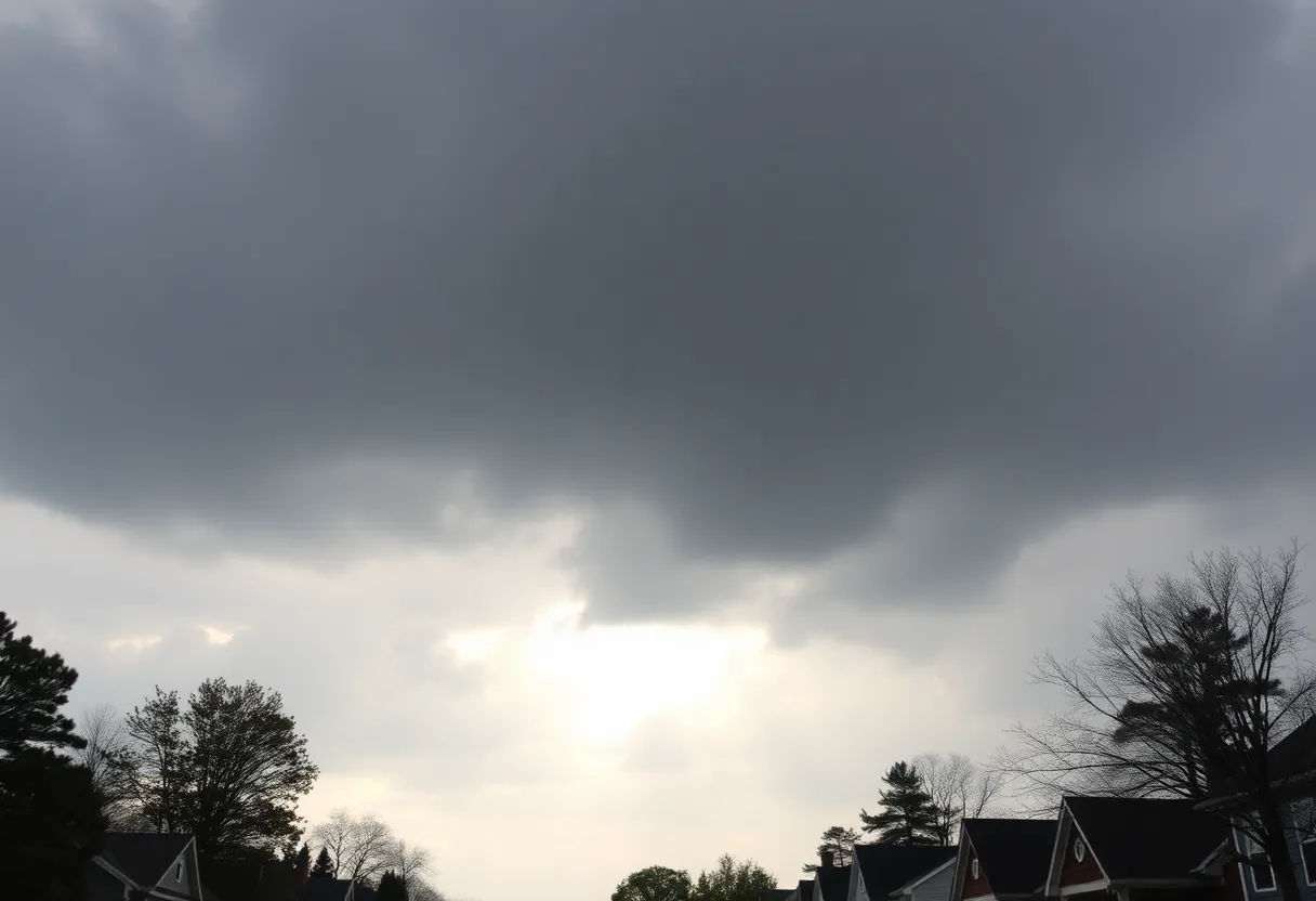 Overcast sky in Chapin SC with mild weather