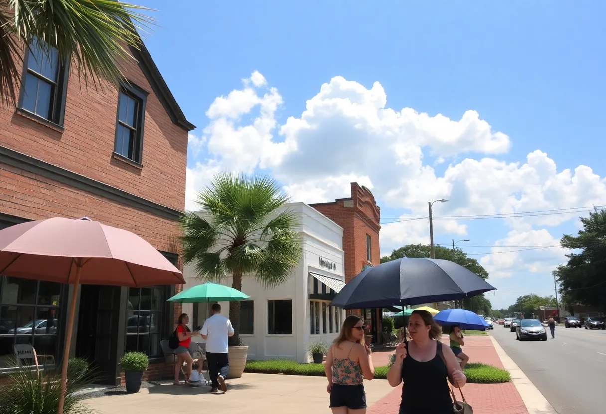 People enjoying a warm November day in Chapin, South Carolina