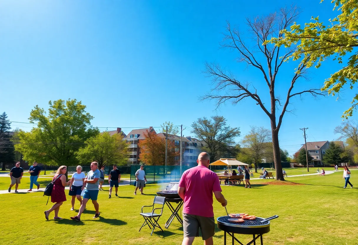 People enjoying a warm November day in Chapin, SC