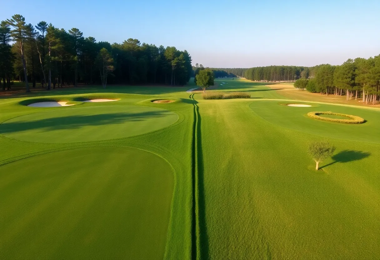 A landscape view of private and public golf courses in Chapin SC