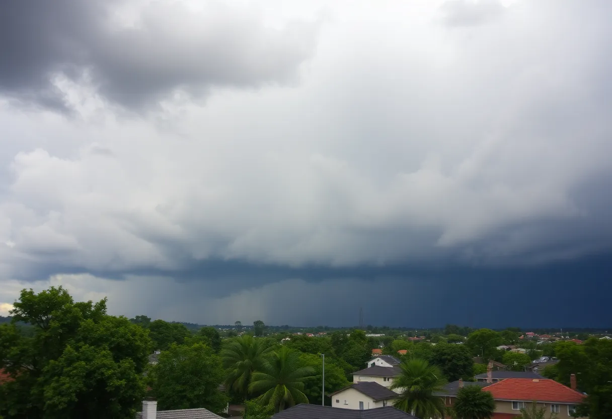Dark storm clouds over Chapin SC indicating severe weather.