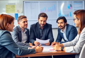 Marketers analyzing behavioral insights in a meeting