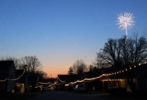 Outdoor New Year's Eve celebration in Chapin, SC with clear skies
