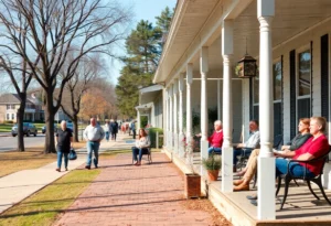 People enjoying a warm December day in Chapin, SC