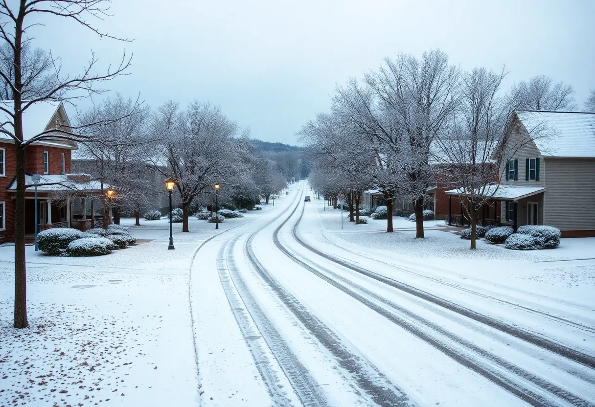 Scenic view of snow-covered Chapin, South Carolina