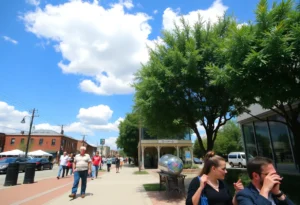 People enjoying a mild day in Chapin SC with light clouds