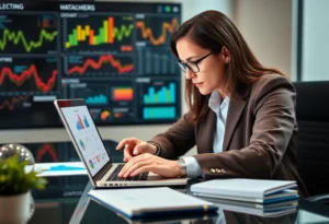 A marketer using data analytics to create dynamic marketing campaigns.