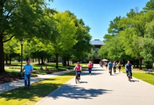 People enjoying warm December weather in Chapin, SC