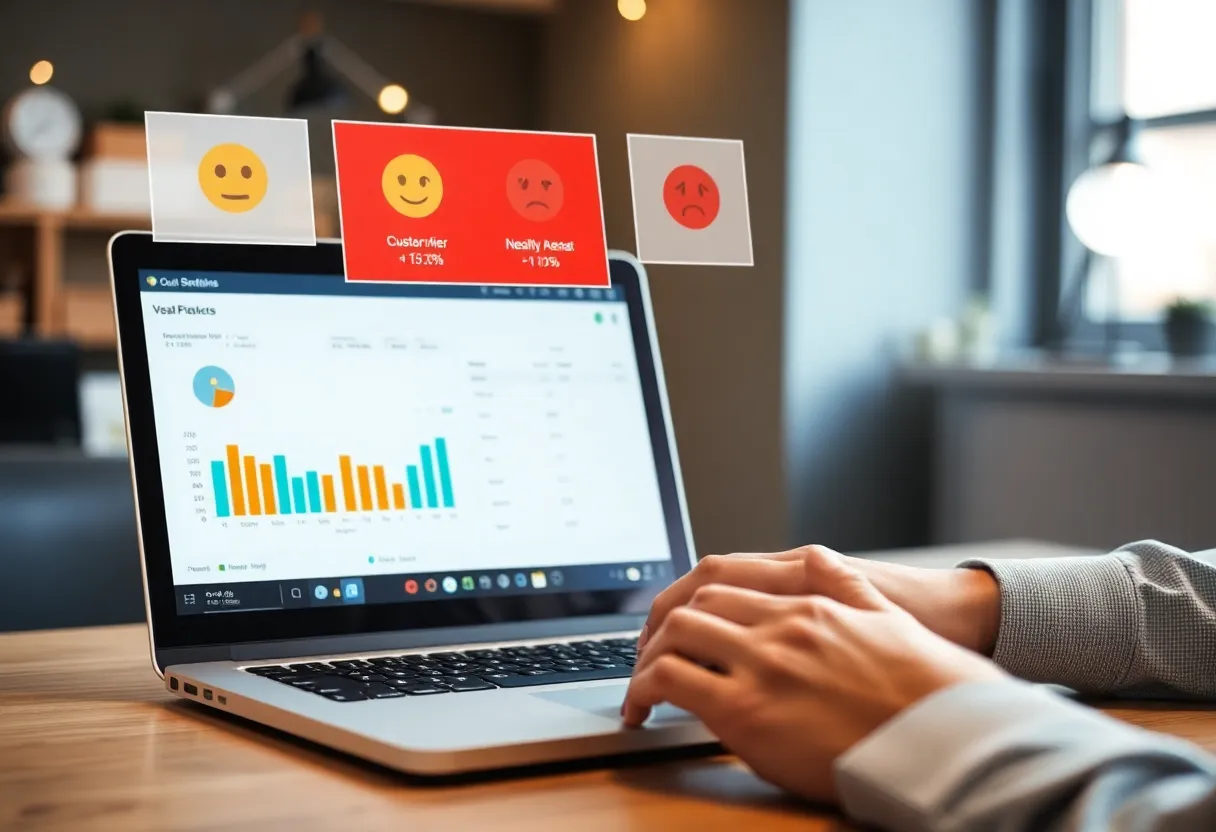 Digital marketing professional conducting sentiment analysis.