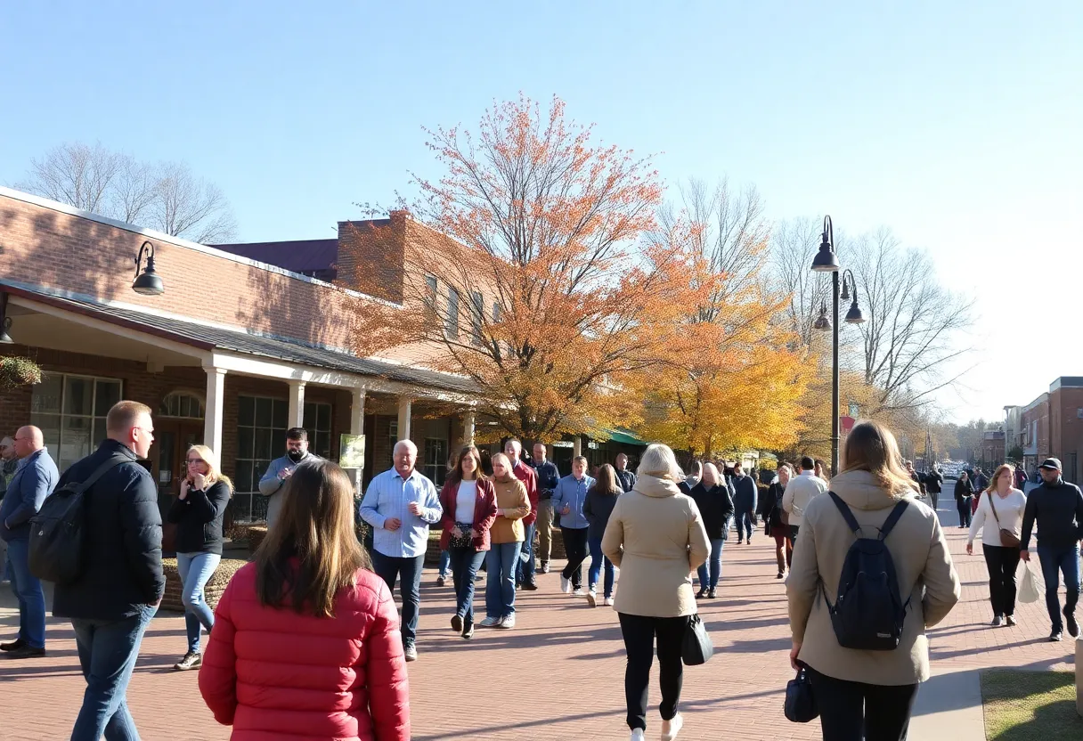 People enjoying an unseasonably warm December day in Chapin, SC.