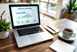 A productive workspace with tools for affiliate marketing strategy