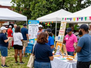 Community members gathered at the Chapin charity fundraiser event.