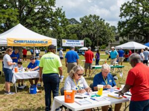 Community members participating in a fundraising event in Chapin, SC.