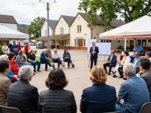 Residents of Chapin SC engaging in a town hall meeting for community infrastructure discussions.