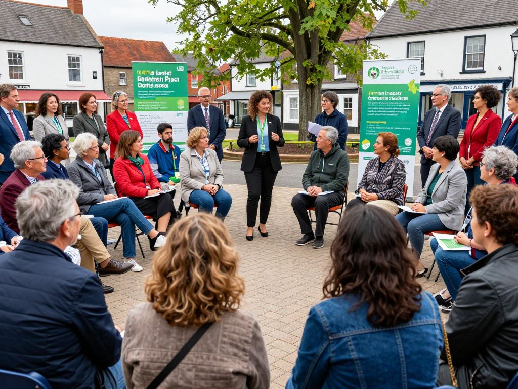 Residents of Chapin SC discussing local environmental initiatives at a town hall meeting.