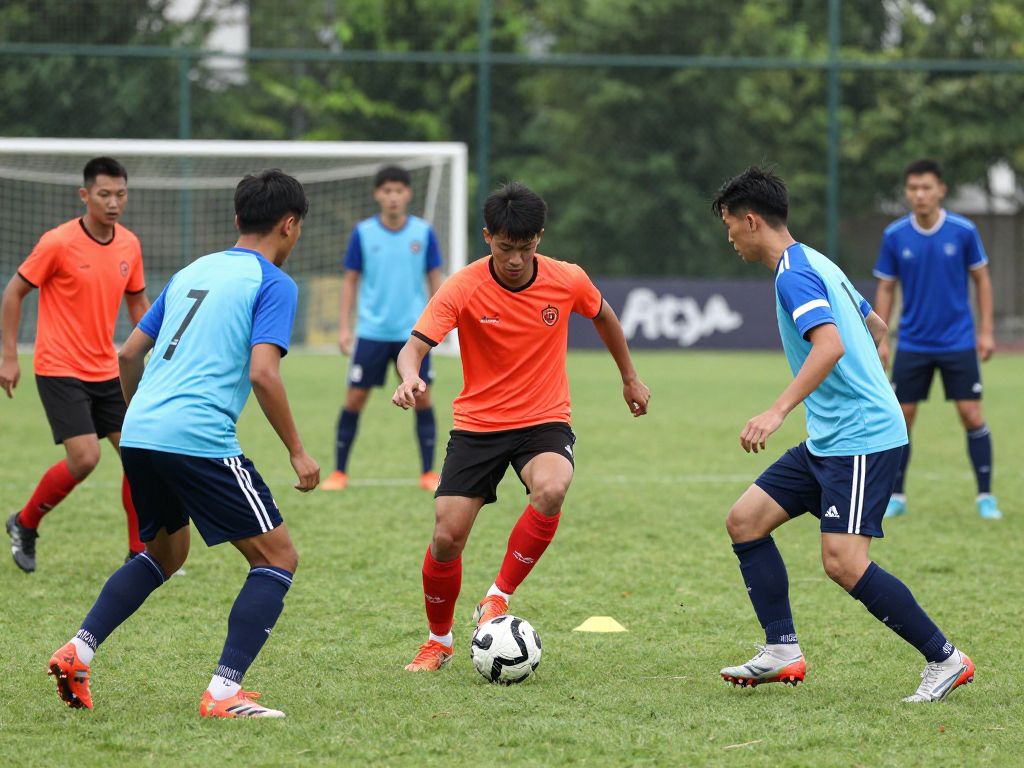Chapin High School football players practicing on the field