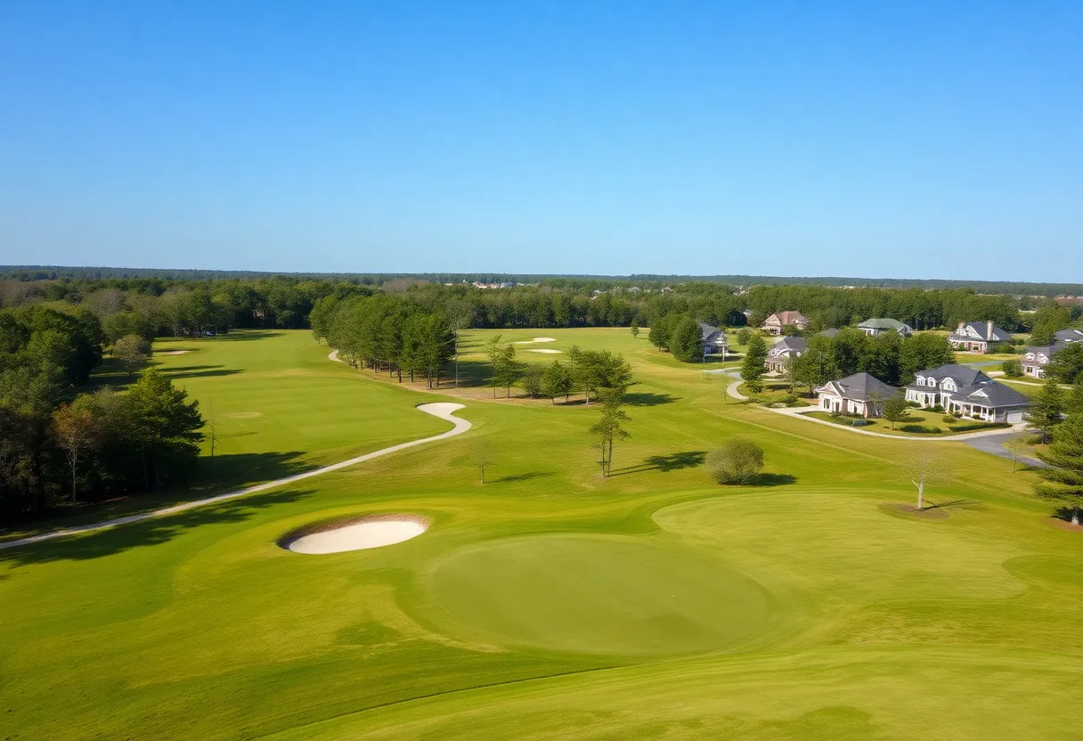 Golf course in Chapin SC with homes in the background