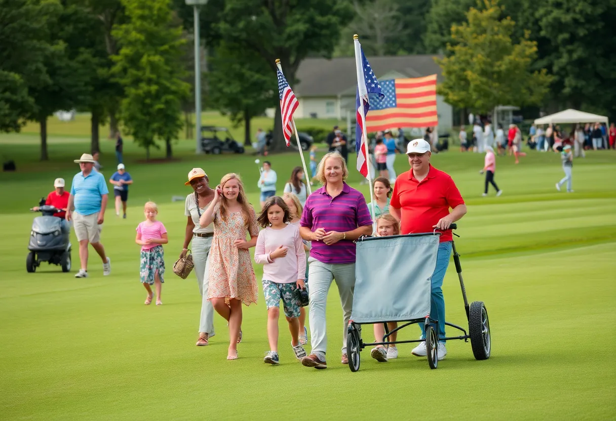 Community members enjoying holiday events in a golf community in Chapin SC