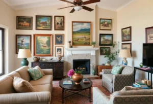 Decorated living room with local artwork in Chapin SC