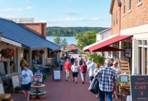 Marketplace in Chapin SC with local shops and community members