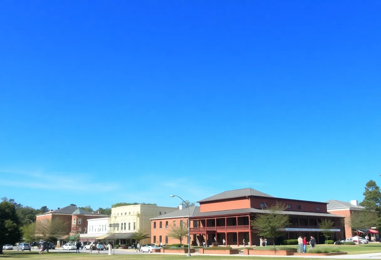 Warm and sunny January day in Chapin, South Carolina