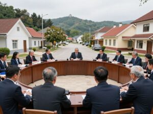 Chapin Town Council members in a meeting discussing administrative changes