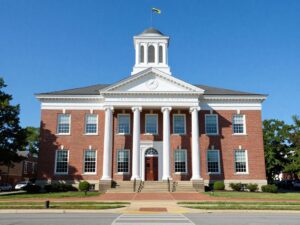 Chapin town hall building front view