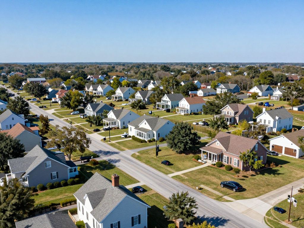 A view of Chapin, South Carolina depicting community and suburban life.