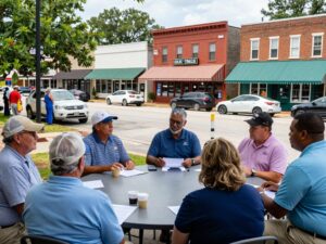 Residents of Chapin SC discussing local business regulations