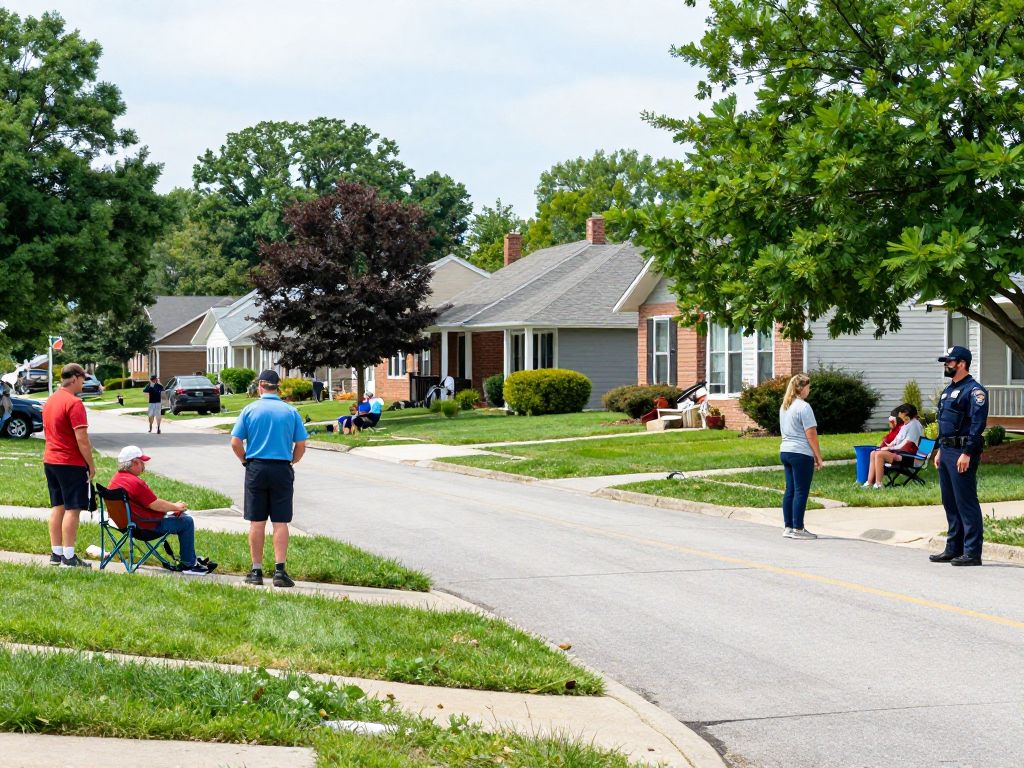 Residents of Chapin participating in a neighborhood watch program.