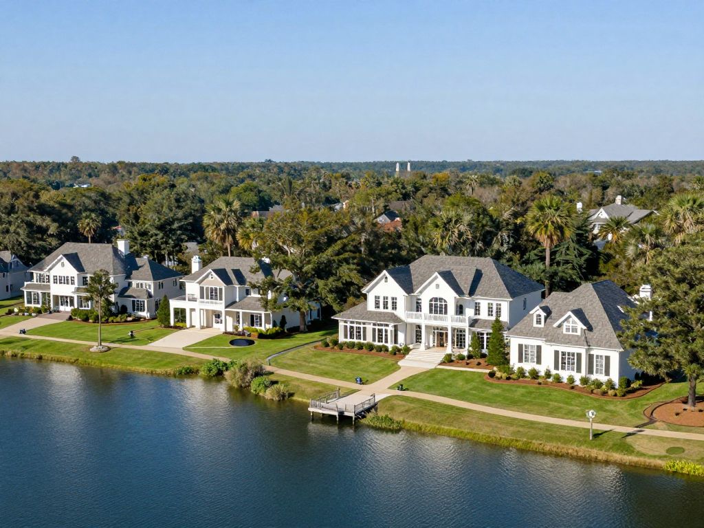 Luxury homes overlooking Lake Murray in Chapin, South Carolina