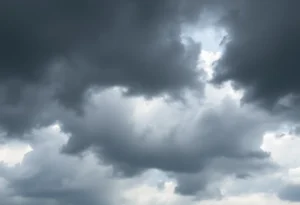 Overcast sky indicating thunderstorms approaching