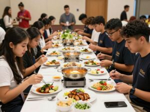 Young chefs participating in the 4-H Cooking Summit in Chapin, South Carolina