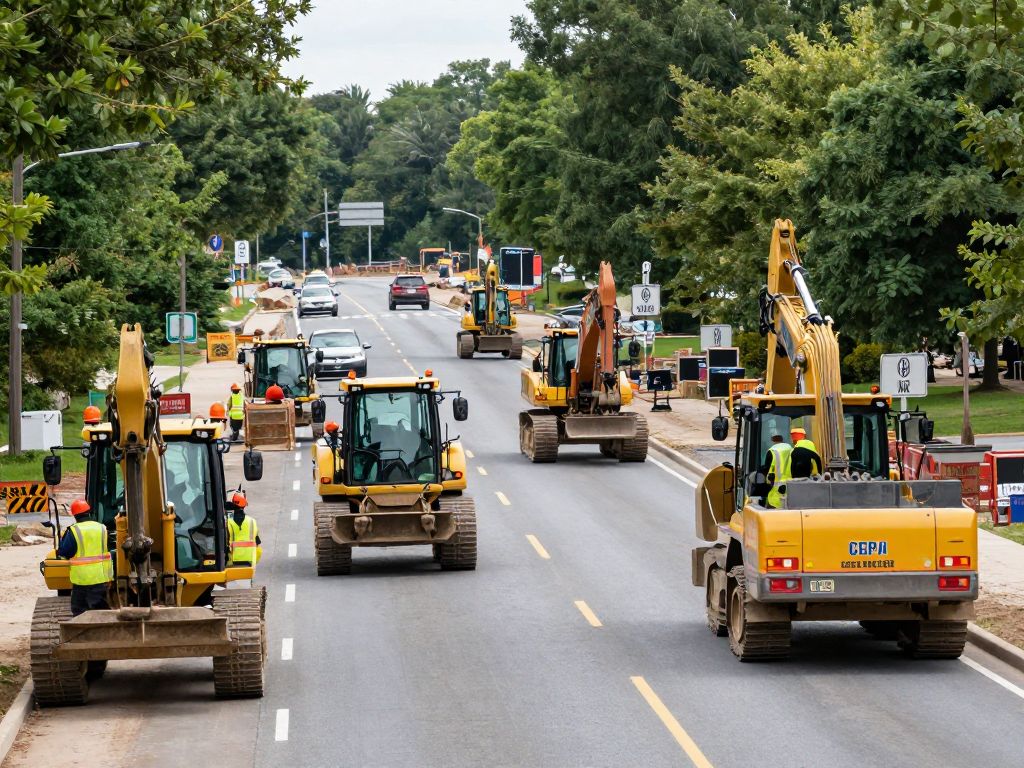 Construction site of the Chapin Bypass expansion project