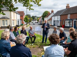 Community members discussing road improvements in Chapin SC